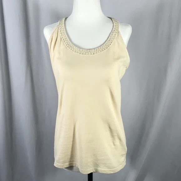 Lauren LRL Beige Cotton Racerback Tank Medium/Small - Picture 3 of 7